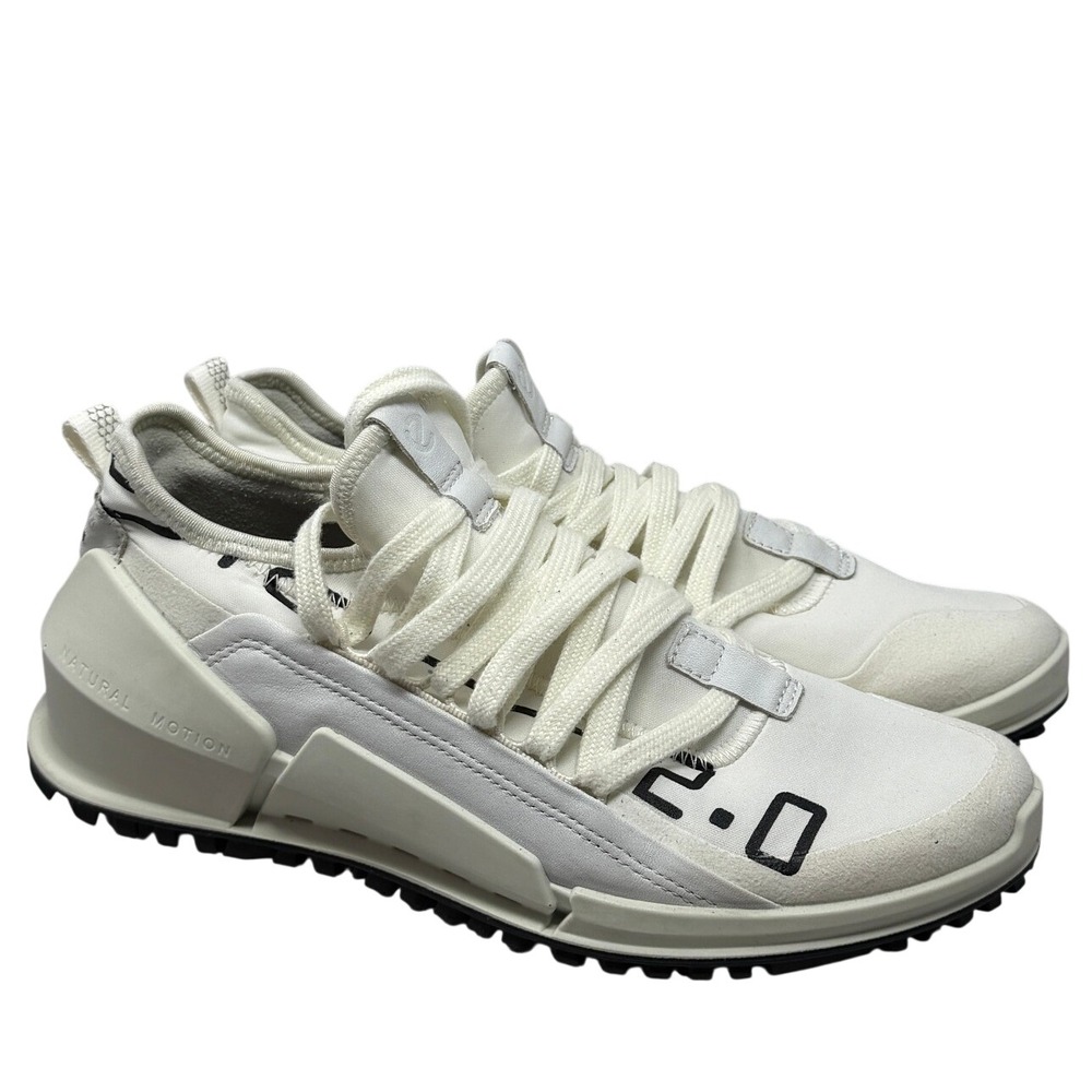 ECCO Biom 2.0 White Leather Textile Sneakers Womens 8-8.5 80065352587 Low Top - Picture 4 of 9